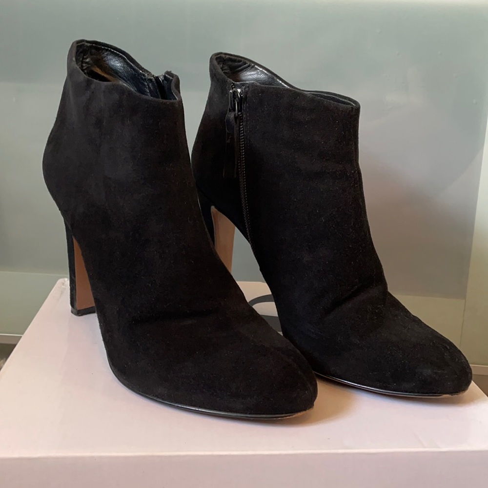 Black Suede Booties - Picture 1 of 9